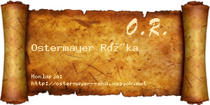 Ostermayer Réka névjegykártya